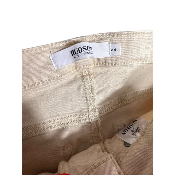 Hudson Tally Skinny Jeans Cream Beige Size 24 - Picture 5 of 7